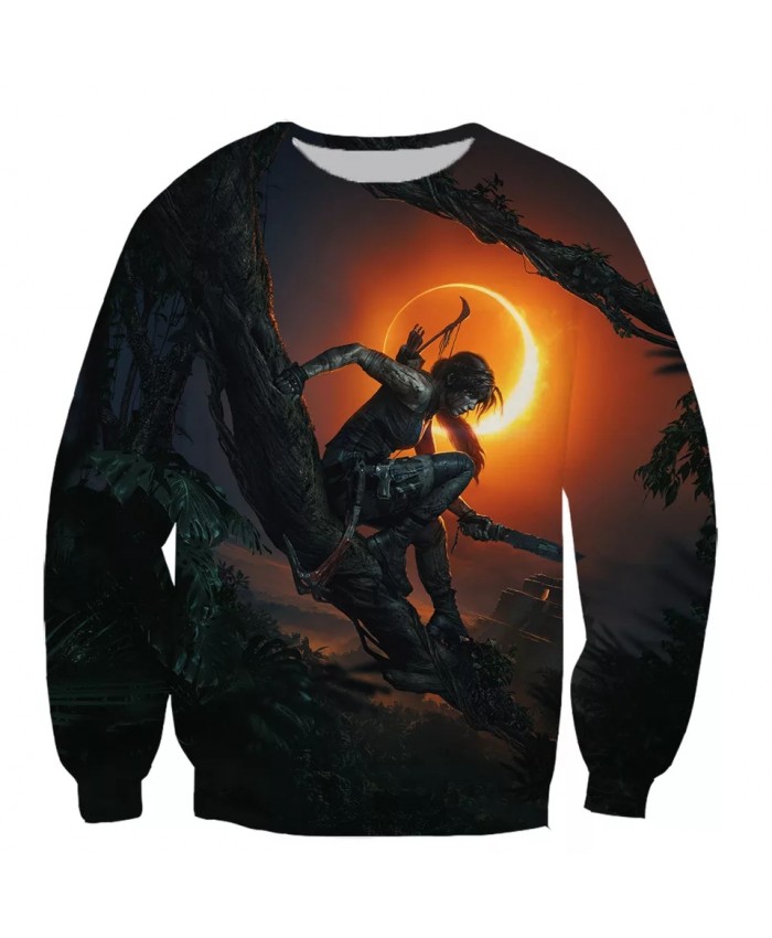 Tomb Raider 3D print men women fashion cool Long Sleeves sweatshirt harajuku style street styles tops