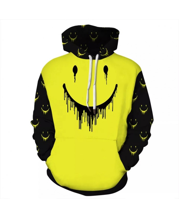2021 New Design 3D Fashion Men Women Hoodies Print Yellow Smile Hoodie Sweatshirts Top Plus Size -S-3XL