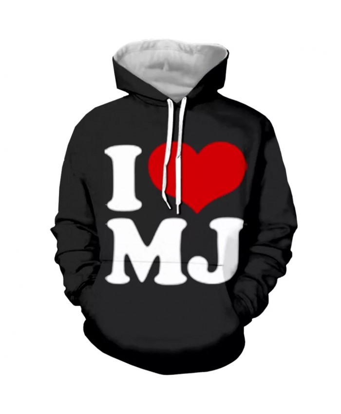 Red Heart 3d Printed Hoodies I love Mike Jackson New York Hoodie for Women Sweatshirt Autumn Tracksuit Pullover