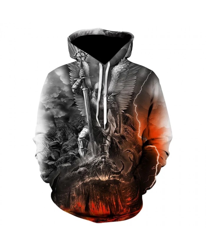 2021 Fall/winter 3d Printing Hoodie Skull Punk Clothing Sweatshirt Heavy Metal Locomotive Fashion Cool Hip-hop Coat