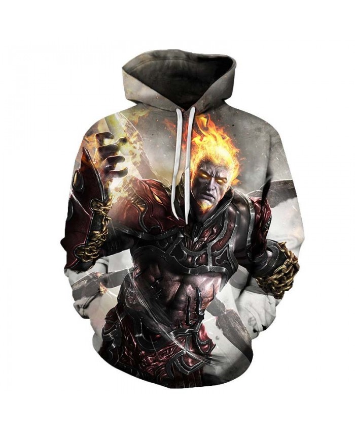 A Fire On The Head Mens Pullover Sweatshirt hoodies Pullover Sweatshirt Fashion Hoodie Long Sleeve Anime Top Men