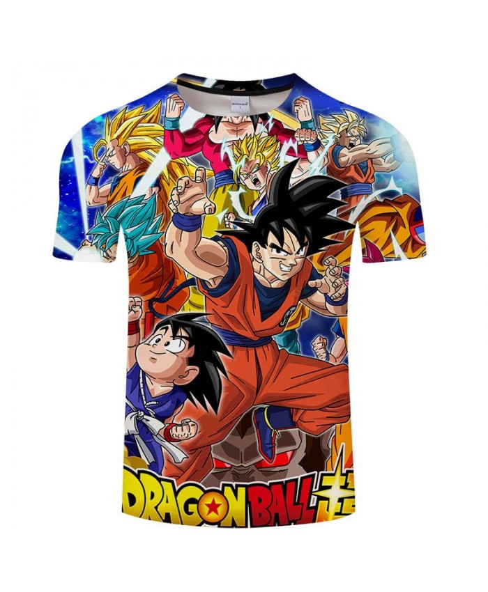 A Group Of People Cocked Their Fist Dragon Ball 3D Print tshirt Men tshirt Casual Short Sleeve Male O-neck Drop Ship