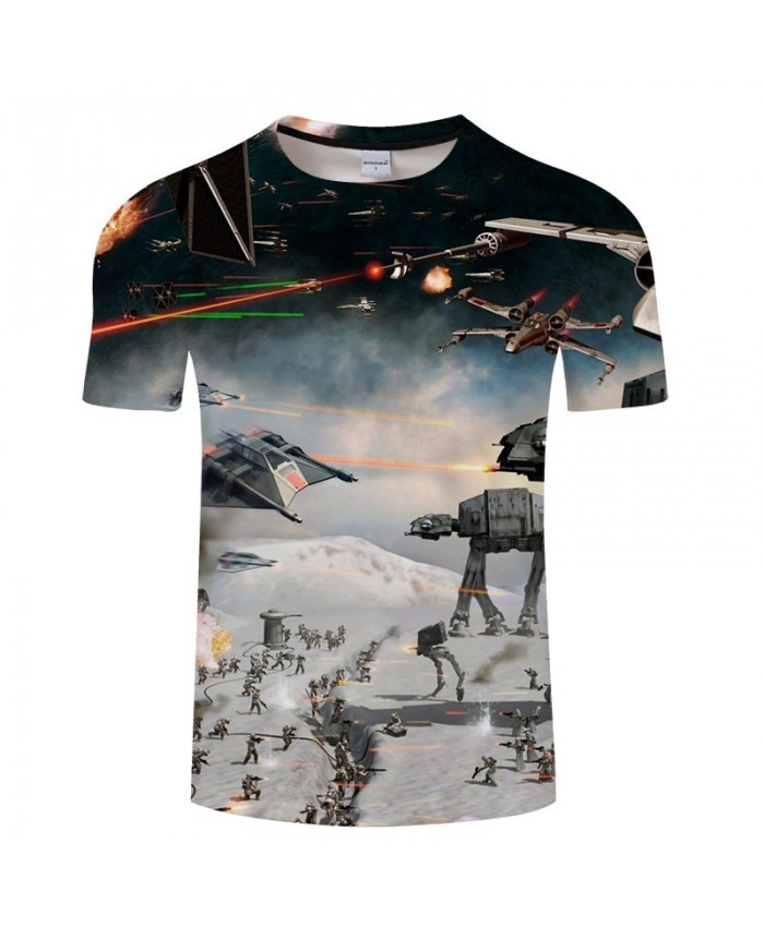 Aircraft Battle Star Wars 3D Print T Shirt Men tshirt Summer Casual tshirt Short Sleeve O-neck Tops&Tee Drop Ship