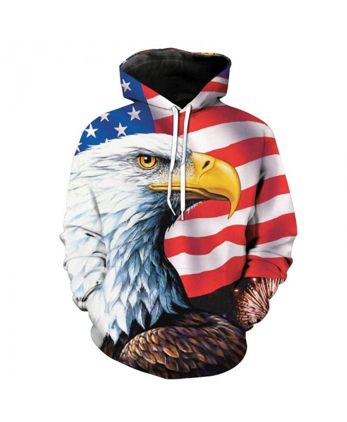 American Flag Eagle Printed Men Women Fashion Hooded Sweatshirt Casual Hoodies Casual Hoodie Autumn Tracksuit Pullover Hooded Sweatshirt