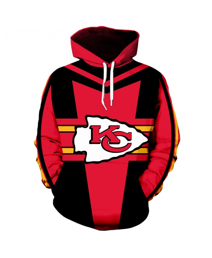American football Fashion 3D hooded sweatshirt cool pullover Kansas City Chiefs