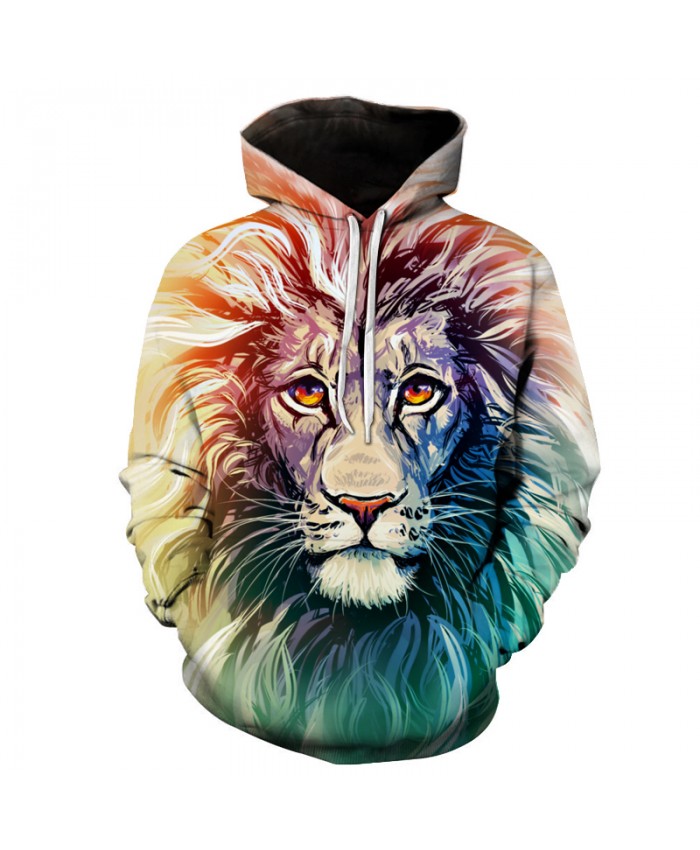 Ancient Lion Printed Men Hooded Sweatshirts Women Hoodies Animal 3D Tracksuit Casual Autumn Male Pullover Streetwear