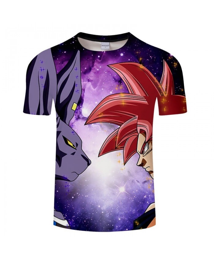 Animal Glare Cartoon Goku Dragon Ball 3D Print Men tshirt Casual Summer 2021 New tshirt Short Sleeve Male Drop Ship