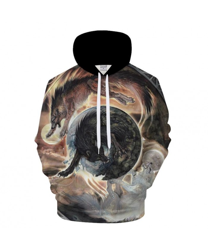 Animal Hoodies Wolf Sweatshirt Men Funny Hoody 3D Tracksuit Streatwear Coat 6XL Pullover Hooded Hoodie Print DropShip