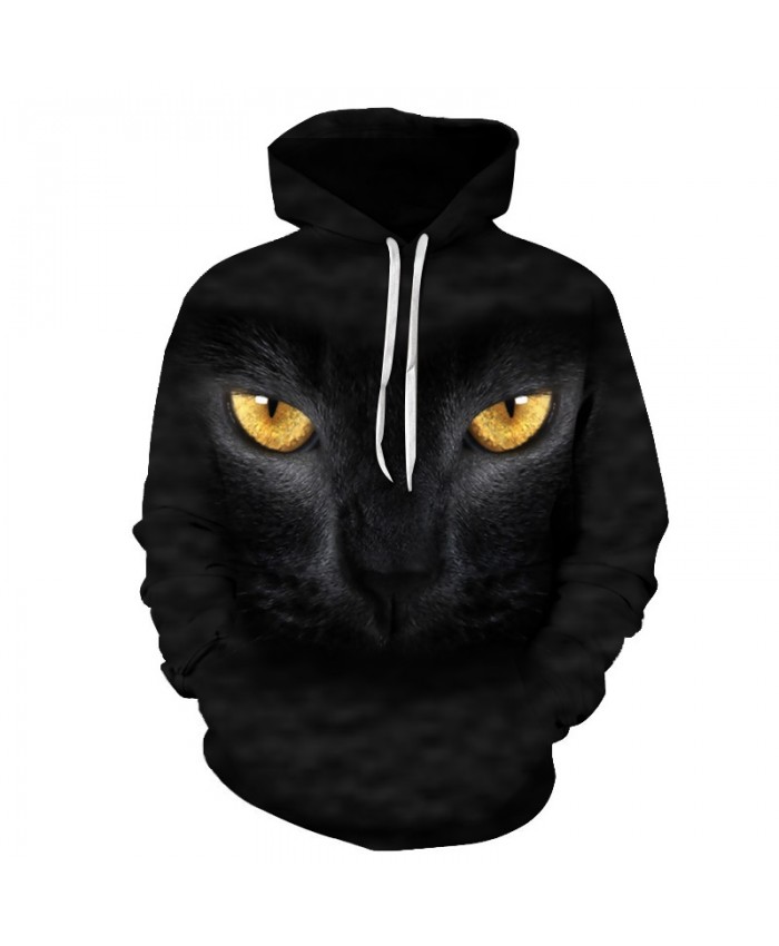 Anime Cat Sweatshirts Men Hoodies Black Hoody 3d Printing Pullover Streetwear Tracksuit Anime Coat Animal Drop Ship