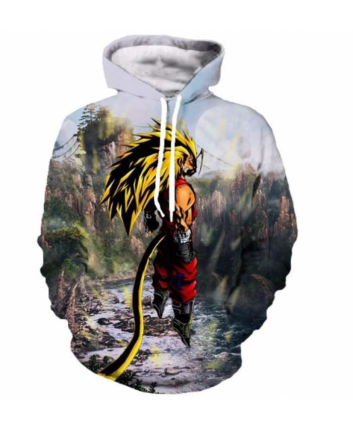 Anime Dragon Ball Z Super Saiyan 3D Hoodie Goku/Vegeta crewneck Pullovers Women Men Long Sleeve Outerwear Hoodies S-6XL