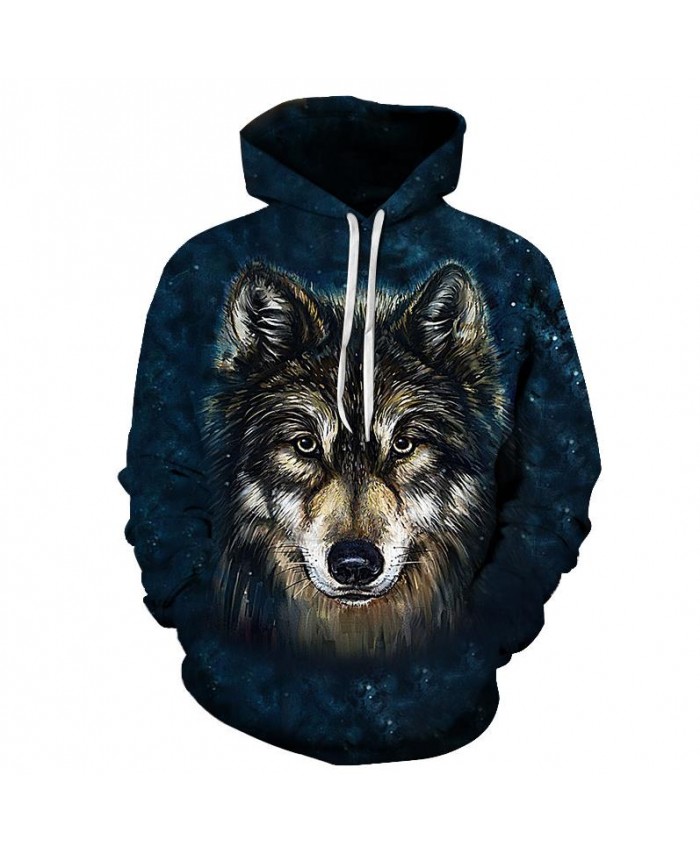 Anime Wolf Sweatshirts Men Hoodies Funny Tracksuit 3D Pullover Printed Hoody Harajuku Coat Male Streetwear Drop Ship