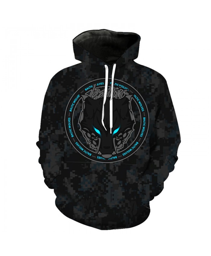 Autumn Pullover Black Wolf Style Hooded Sweatshirts Wolf Hoodies Men Women Casual Pullover Sportswear