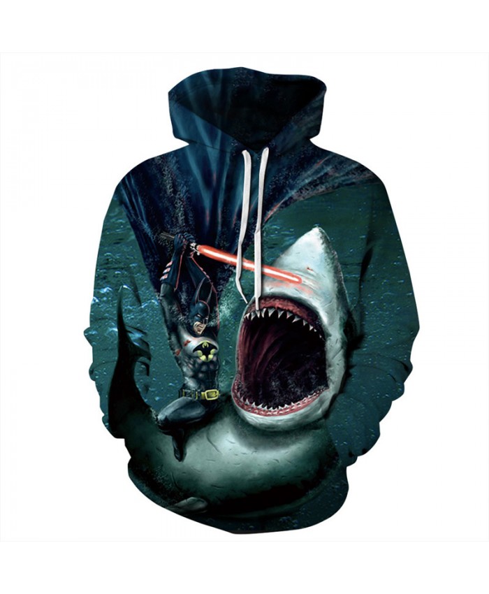 Batman Wars Great White Shark Funny Hoodies Neutral Pullover