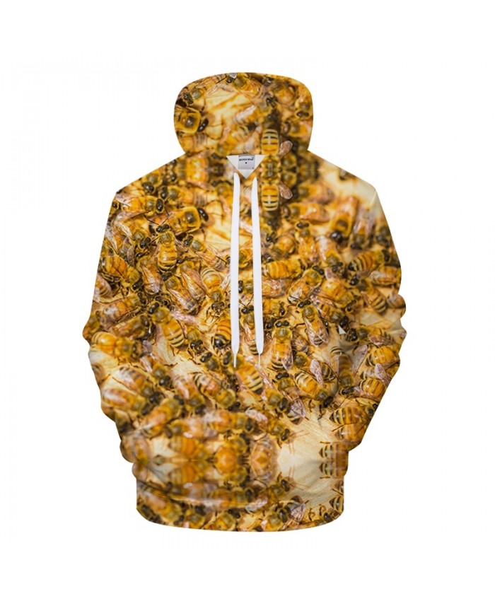 Bee Print Hoodies 3D Animal hoodie Men Women Hoody Streatwear Sweatshirt Harajuku Tracksuit Anime Pullover Fruit Coat Drop ship