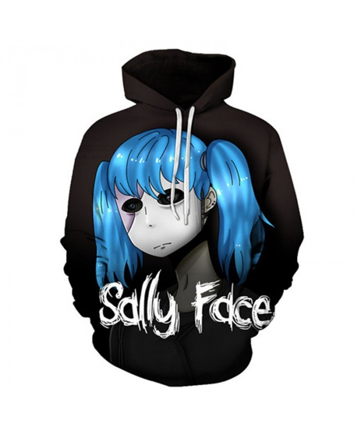 Big Eyes Sally Face 3D Printed Mens Pullover Sweatshirt Clothing Fashion for Men Custom Pullover Hoodie Streetwear