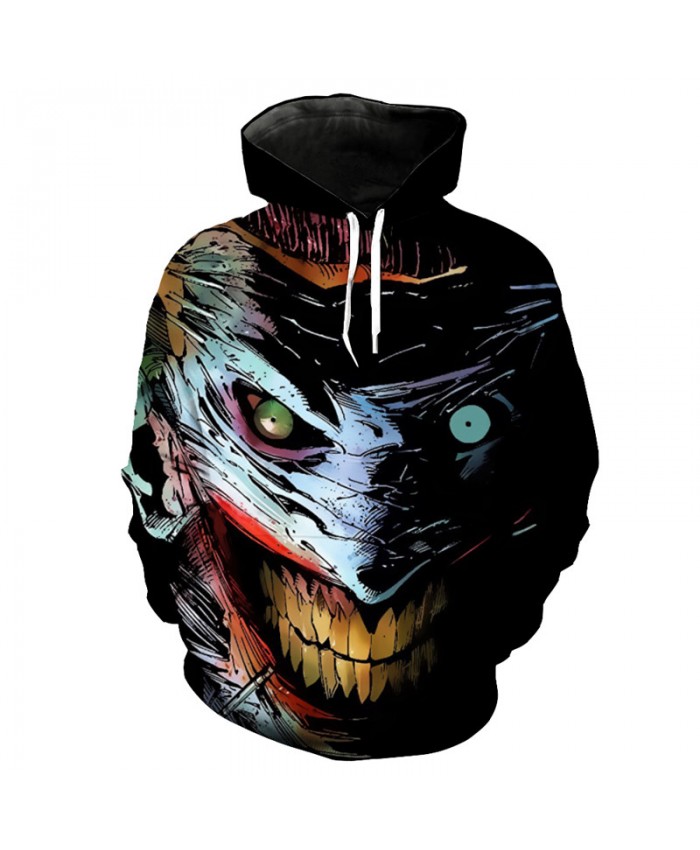 Big Mouth Smile Clown Print Fashion Neutral Hooded Sweatshirt Hip Hop Street Sportwear