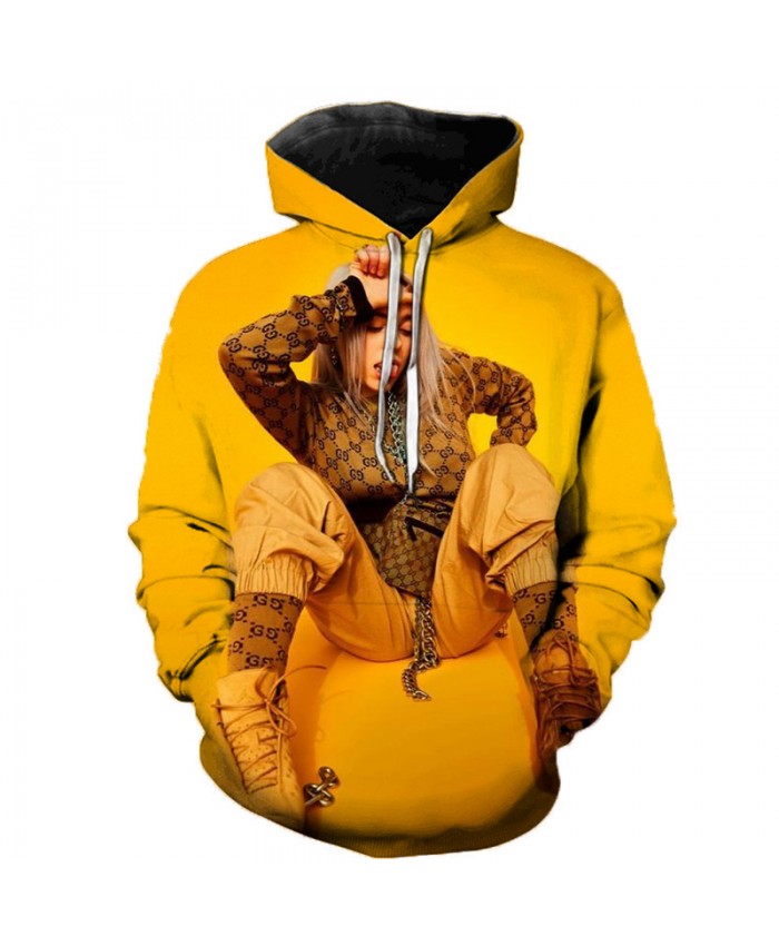 Billie Eilish 3D Hoodies Men Women Hoodies Billie Eilish Casual Hoodies Sweatshirts Fashion Clothes 3D Print Color Fashion Tops D