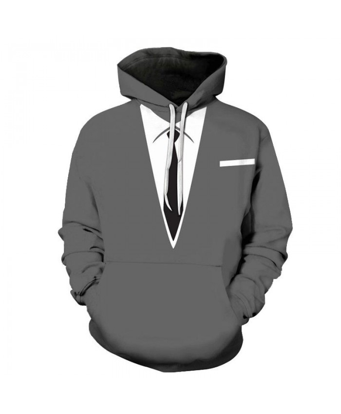 Black And White Tie 3D Print Men Pullover Sweatshirt Clothing for Men Casual Hoodies Men Streetwear Sweatshirt
