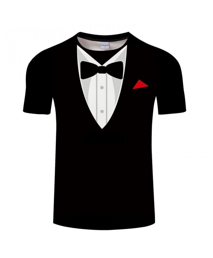 Black Bow Tie 3D Printed Men Anime tshirt Crossfit Shirt Casual Short Sleeve Male T Shirt Men Brand O-neck Tops&Tee