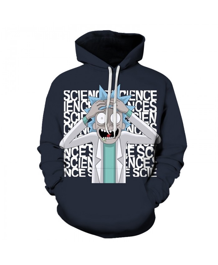 Black Hoodies Mens Sweatshirt Rick and Morty Hoodie 3D Pullover Funny Hoody Anime Tracksuit Male Streatwear DropShip A