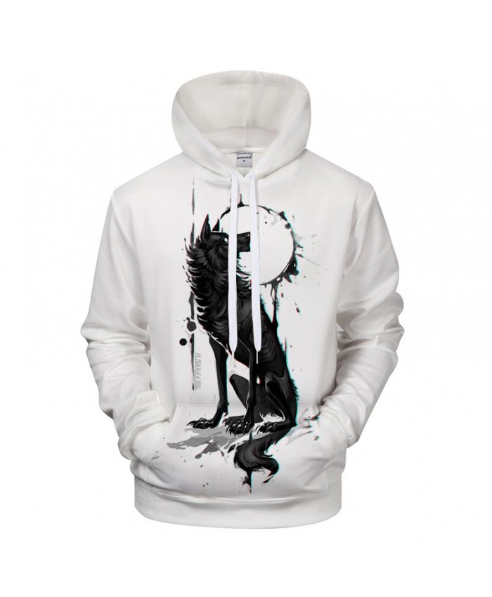 Black Wolf 3D Printing Hoodie Animal Hoodies Winter Autumn Sweatshirts Pullover Plus Size Tracksuit Drop Ship