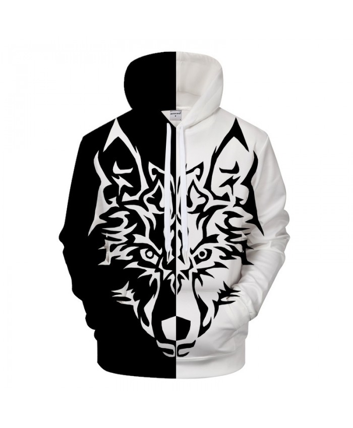 Black Wolf Men Hoodies Men Hoody Groot 3D Sweatshirt Brand Tracksuit Animal Pullover Hollow Out Harajuku New DropShip