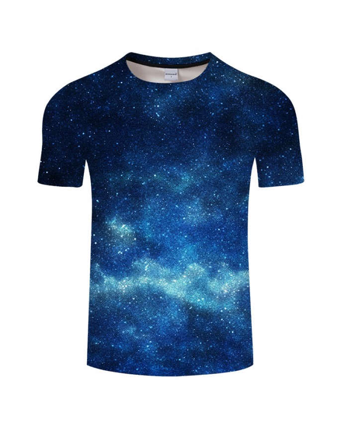 Blue Galaxy Digital Print Male t shirt Causal Men's t-shirts Summer O-neck Short Sleeve Tops Tees Drop Ship