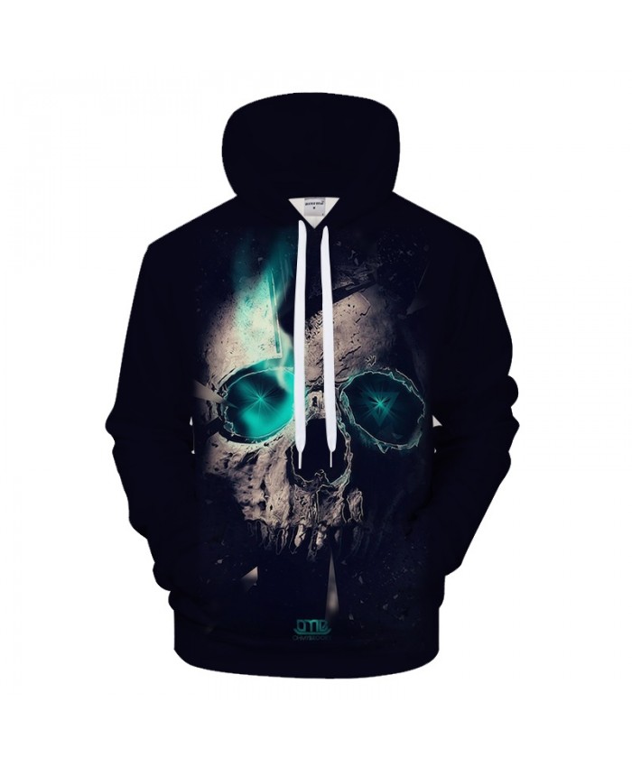 Blue Light Skull Hoodies Men 3D Hoody Male Sweatshirts Harajuku Tracksuit Quality 6XL Coat Hooded Pullover Drop ship