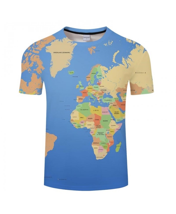Blue Ocean Map 3D Printed Men tshirt Mens Shirt Casual Summer Short Sleeve Male tshirt Brand Men Round Neck