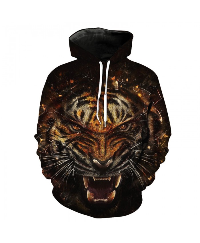 Break the glass Violent Tiger Cool Fashion Hooded Sweatshirt Street Pullover Casual Hoodie Autumn Tracksuit Pullover Hooded Sweatshirt