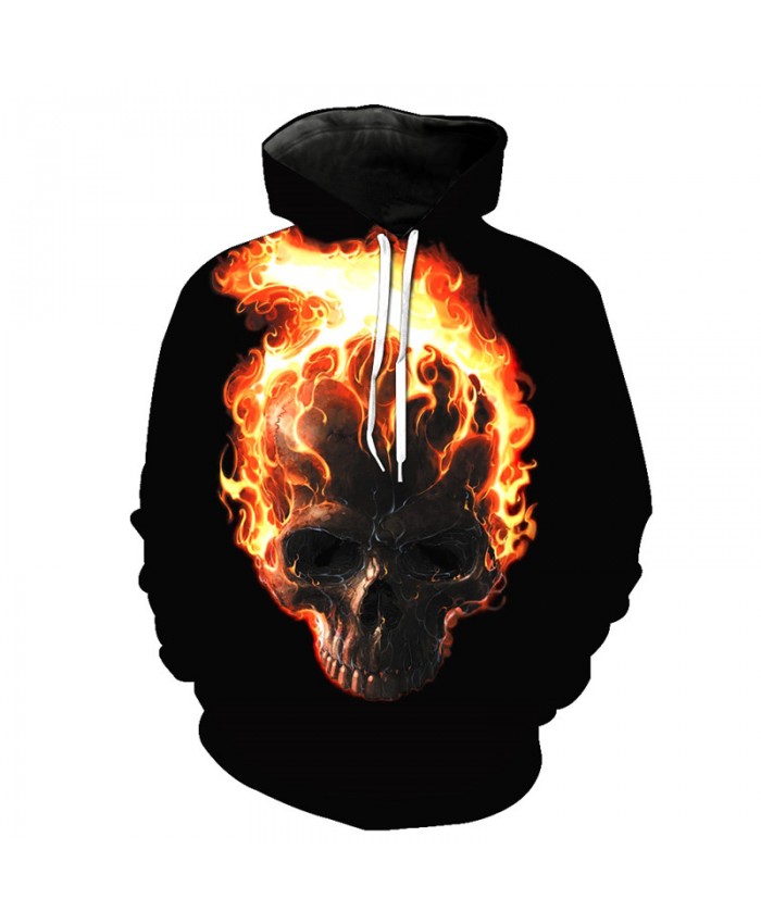 Burning Flame Men's Casual Pullover Tracksuit Pullover Hooded Sweatshirt
