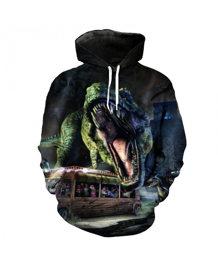 Bus Roaring Tyrannosaurus Fashion Cool Hooded Sportswear Street Pullover
