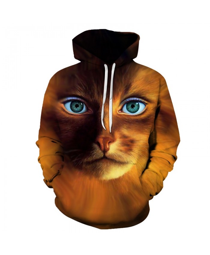 Cartoon Cat Sweatshirts Men Hoodies Hooded Coat Streetwear Tracksuit 3D Print Pullover Animal Clothing 6xl Drop Ship