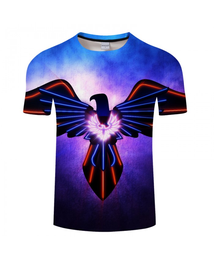 Cartoon Eagle 3D Print t shirts Men Women tshirts Summer Anime Short Sleeve O-neck Tops&Tees 2019 Blue Hot Drop Ship