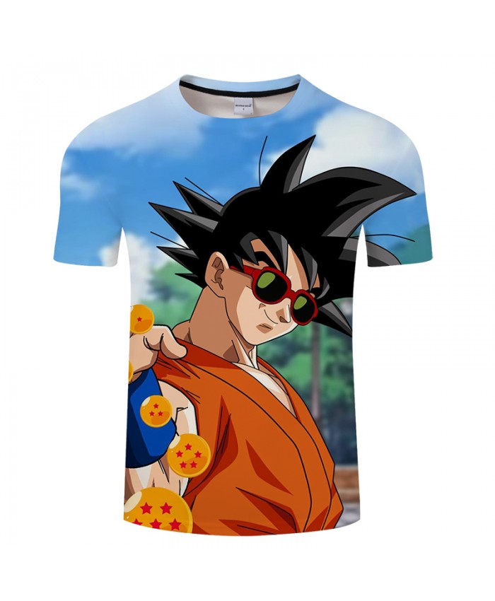 Cartoon Goku 3D Print T shirt Men Summer Anime Short Sleeve Tops&Tee Tshirts Saiyan Loose Dragon Ball Hot Drop Ship