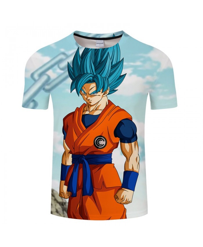 Cartoon Goku Clenching Fist Dragon Ball 3D Print tshirt Men tshirt Summer Casual Short Sleeve Male O-neck Drop Ship