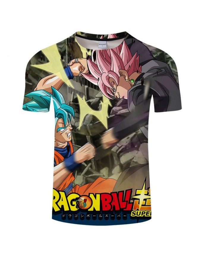 Cartoon Goku Confrontation Dragon Ball 3D Print tshirt Men tshirt Summer Casual Short Sleeve Male O-neck Drop Ship