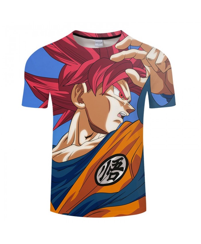 Cartoon Goku Dragon Ball Look Obliquely 3D Print Men tshirt Anime Casual Summer Short Sleeve Male O-neck Drop Ship