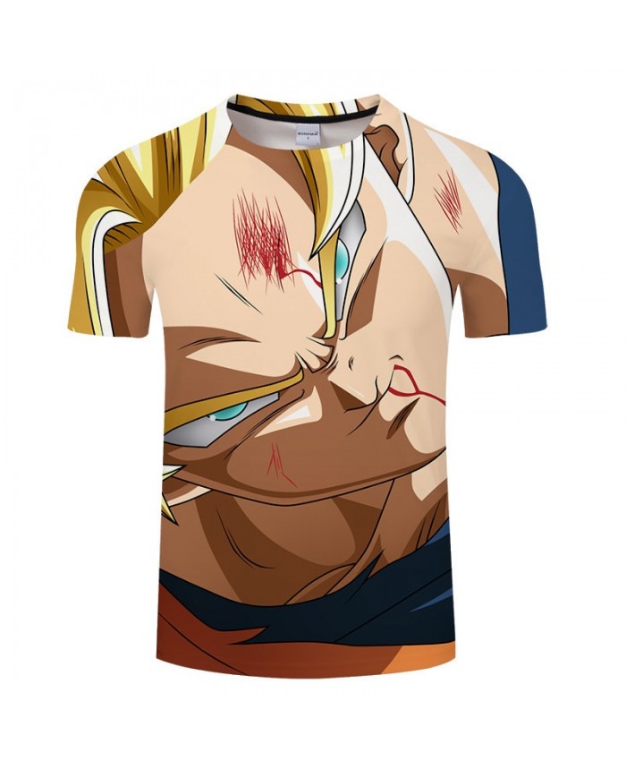 Cartoon Goku Forehead Injury Dragon Ball 3D Print Men tshirt Anime Casual 2021 Short Sleeve Male O-neck Drop Ship