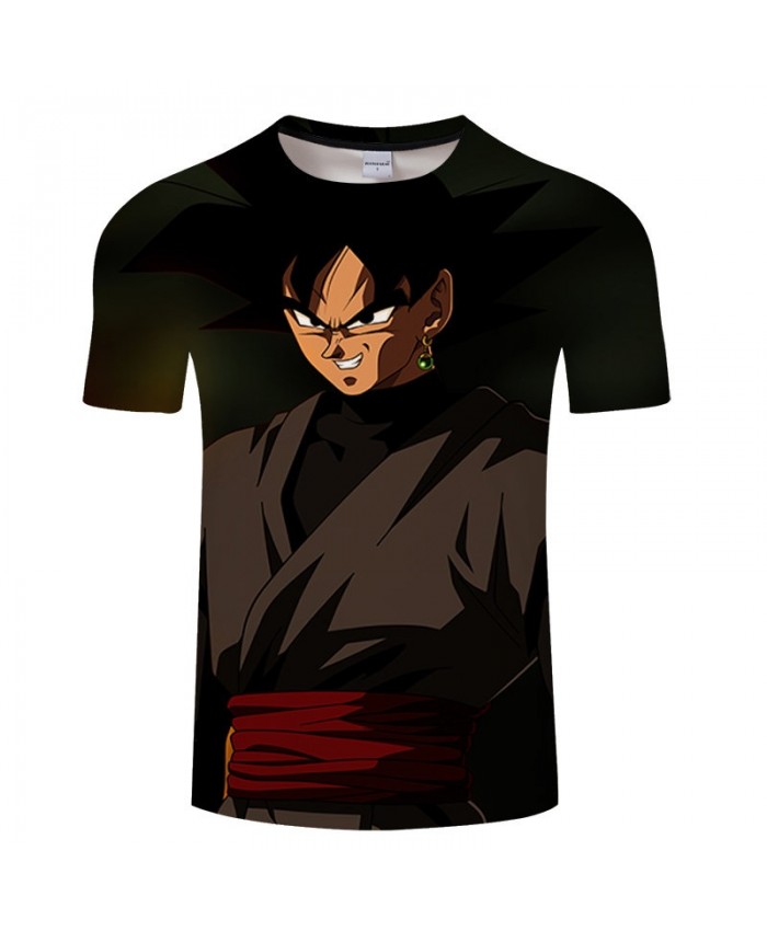 Cartoon Goku Wearing Green Earrings Dragon Ball 3D Print Men tshirt Anime Casual Summer Short Sleeve Male Drop Ship