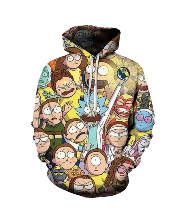 Cartoon Printed Hoodies Mens Hoody 3D Rick and Morty Sweatshirts Streatwear Tracksuit Anime Pullover Unisex Drop ship