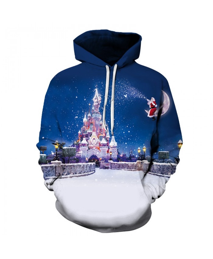 Casual Fashion 3D Hoodies Christmas Sweatshirts Sport Hoodies For Men Falling Snow Size S-6XL