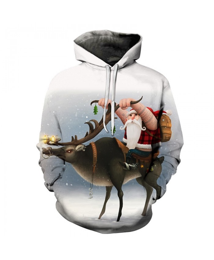 Casual Fashion 3D Hoodies Christmas Sweatshirts Sport Hoodies For Men Grandfather Riding Drop Shopping