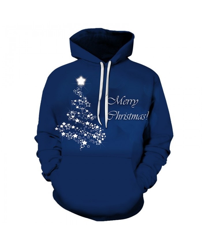 Casual Fashion Blue 3D Printed Men Hoodies Sweatshirts Hoodies Christmas Merry Men Tracksuit Coat Unisex