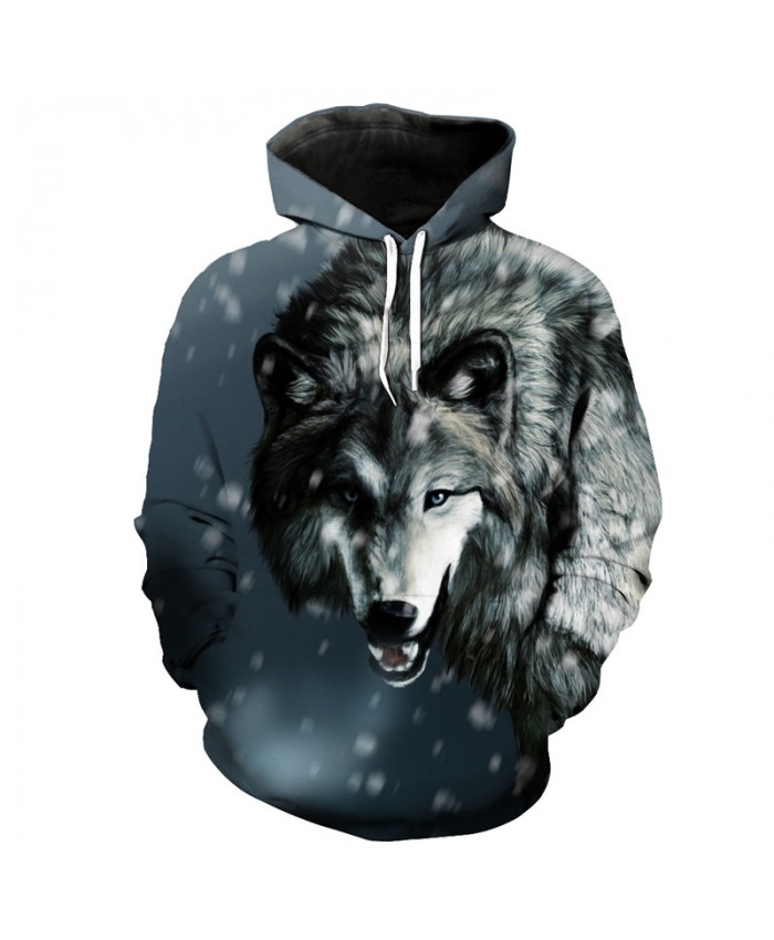 Casual Hoodie Snow Walks Grey Wolf Print 3d Hooded Sweatshirt Pullover Men Women Casual Pullover Sportswear