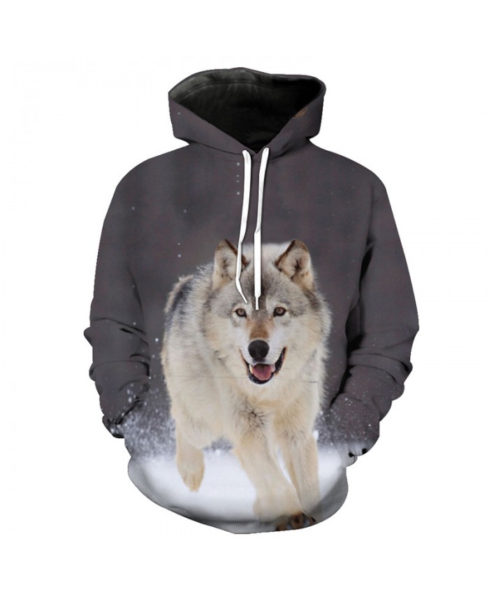 Casual Wolf Style Hoodies Neutral pullover Tracksuit Pullover Hooded Sweatshirt