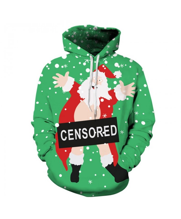 Casual green hooded sweatshirt fun Christmas series sweatshirt Christmas pullover sweatshirt 3D Pattern Print Hoodies Men Women Casual Sweatshirt
