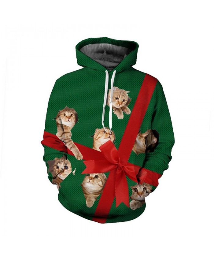 Cat Gift Hoodies 3d Print Christmas Sweatshirt Men Women Plus Size Pullover Tracksuit Autumn Winter Thin Streetwear