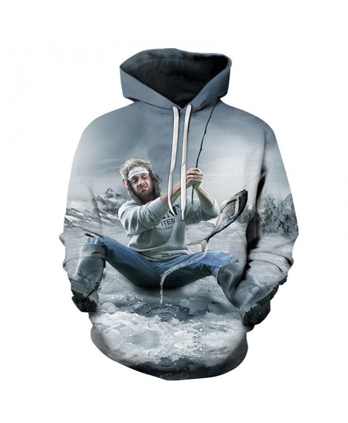 Caught Fish 3D Printed Men Pullover Sweatshirt Clothing for Men Custom Pullover Hoodie 2021 Streetwear Sweatshirt