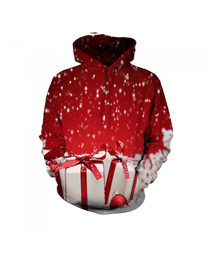 Christmas Gift Box Design Funny Fashion Christmas Hoodie Sweatshirt
